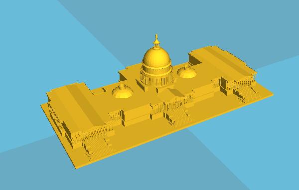3D打印建筑模型之白宮 3D打印建筑模型之白宮